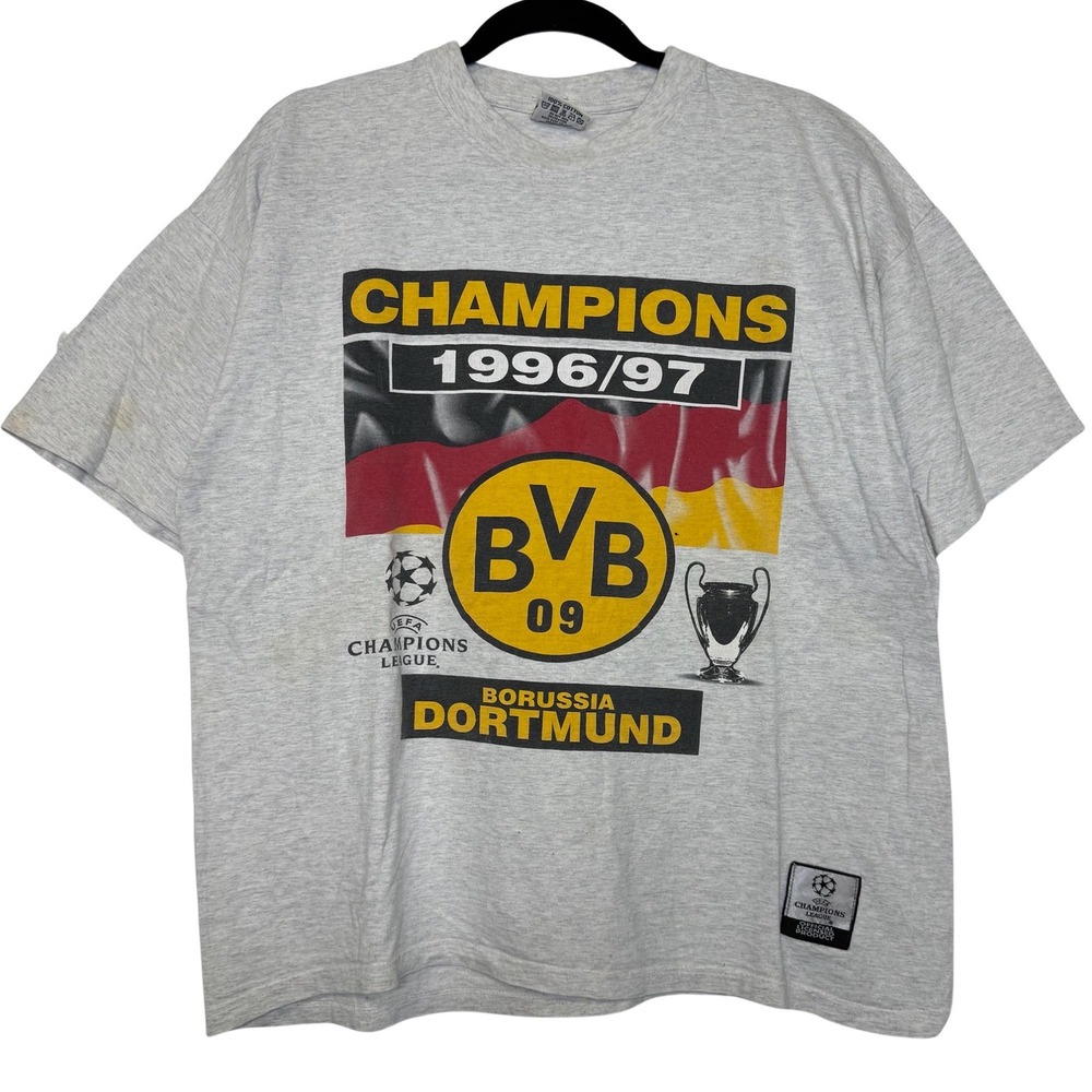 Vintage Borussia Dortmund Shirt Mens XL Black Football BVB 90s Soccer Nutmeg